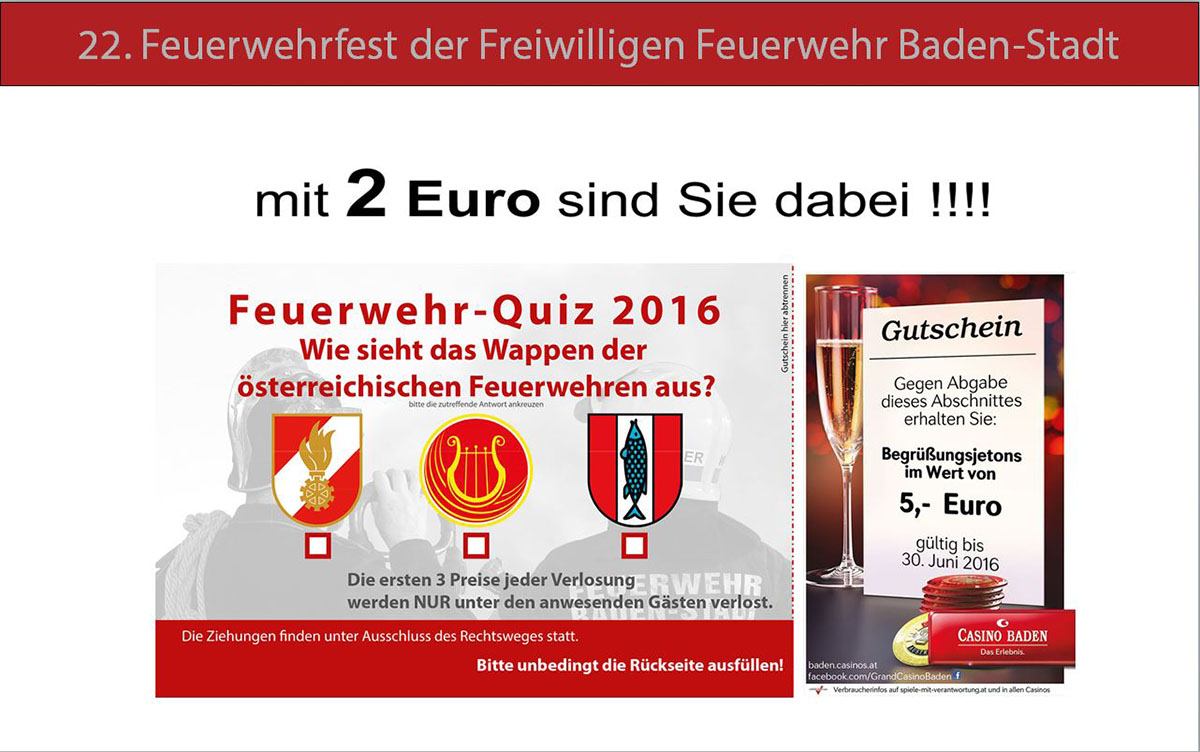 Feuerwehrfest Freiwillige Feuerwehr Baden-Stadt - 29.05.2016