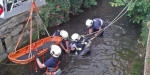 25.06.2014 - Einsatztraining Personenrettung aus dem Mühlbach - Freiw. Feuerwehr Baden-Stadt