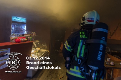 03.12.2014 - Brand eines Geschäftslokals - www.ffbs.at