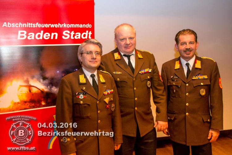 Abschnittsfeuerwehrkommando Baden Stadt - vlnr: Rudolf Wandl, Manfred Barton, Martin Geiger