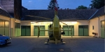 20230708 ÖAMTC C3 Notarzthubschrauber landet im Feuerwehrhof Grabengasse in Baden