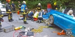 20190716 Verkehrsunfall auf der LB210 im Helenental Siegenfeld  Foto: Stefan Schneider FF Baden-Stadt